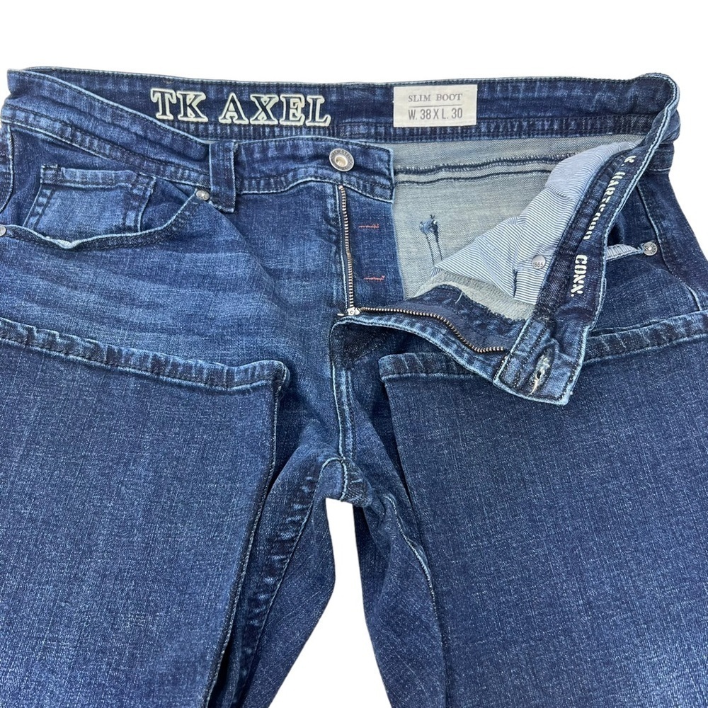 Axel Mens Slim Boot Dark Wash Blue Jeans Size 40 W 29 L Stretch Wear Harder - Picture 14 of 14